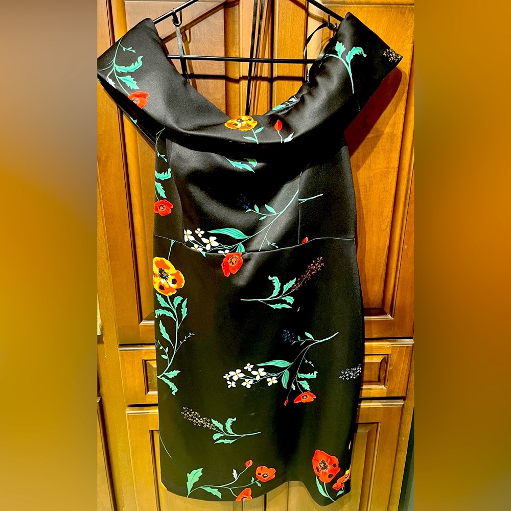 Calvin Klein Formal Floral Black Cocktail Dress
